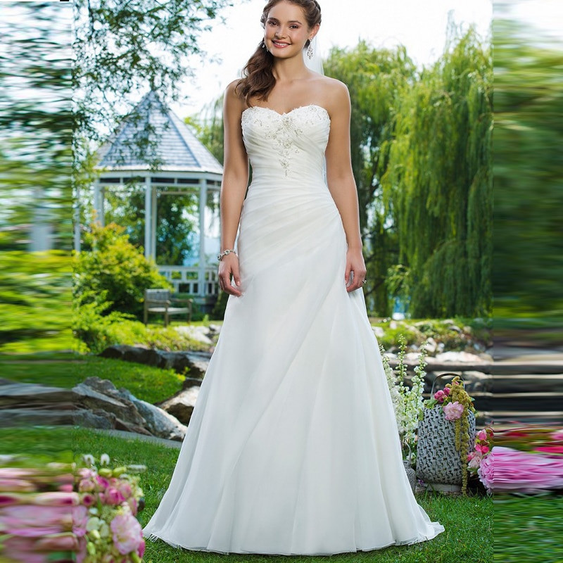 Sale Wedding Dresses
 Beautiful Cheap Garden Wedding Dresses A line Organza Hot