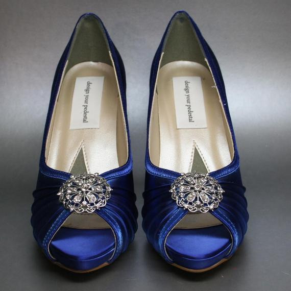 Sapphire Blue Wedding Shoes
 Items similar to Wedding Shoes Sapphire Blue Platform