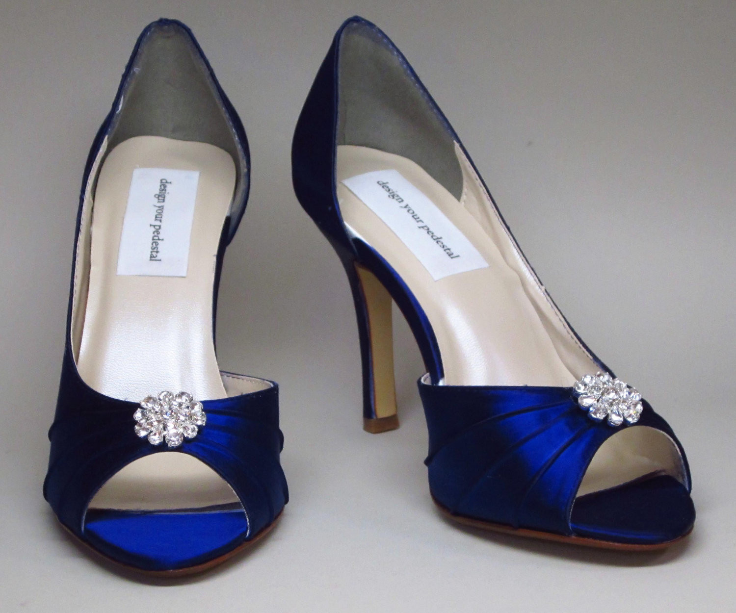 Sapphire Blue Wedding Shoes
 Wedding Shoes Sapphire Blue Heels with Rhinestone Adornme