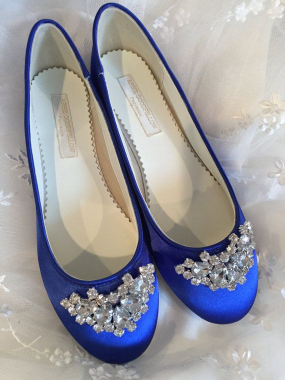 Sapphire Blue Wedding Shoes
 Royal Blue Wedding Shoes Ballet Flats Closed Toe Flats