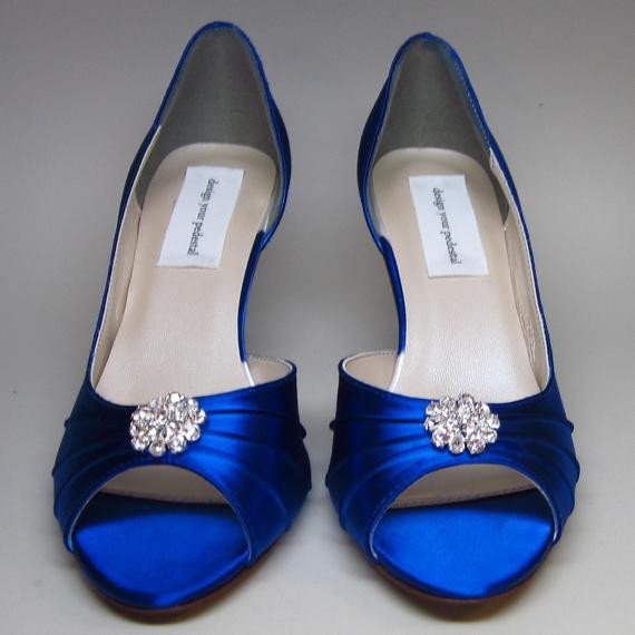 Sapphire Blue Wedding Shoes
 Sapphire Blue Wedding Shoes Sapphire Blue Kitten Heels with