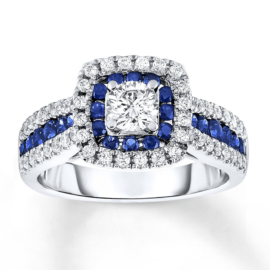 Sapphire Wedding Ring
 Kay Sapphire Engagement Ring 3 4 ct tw Diamonds 14K