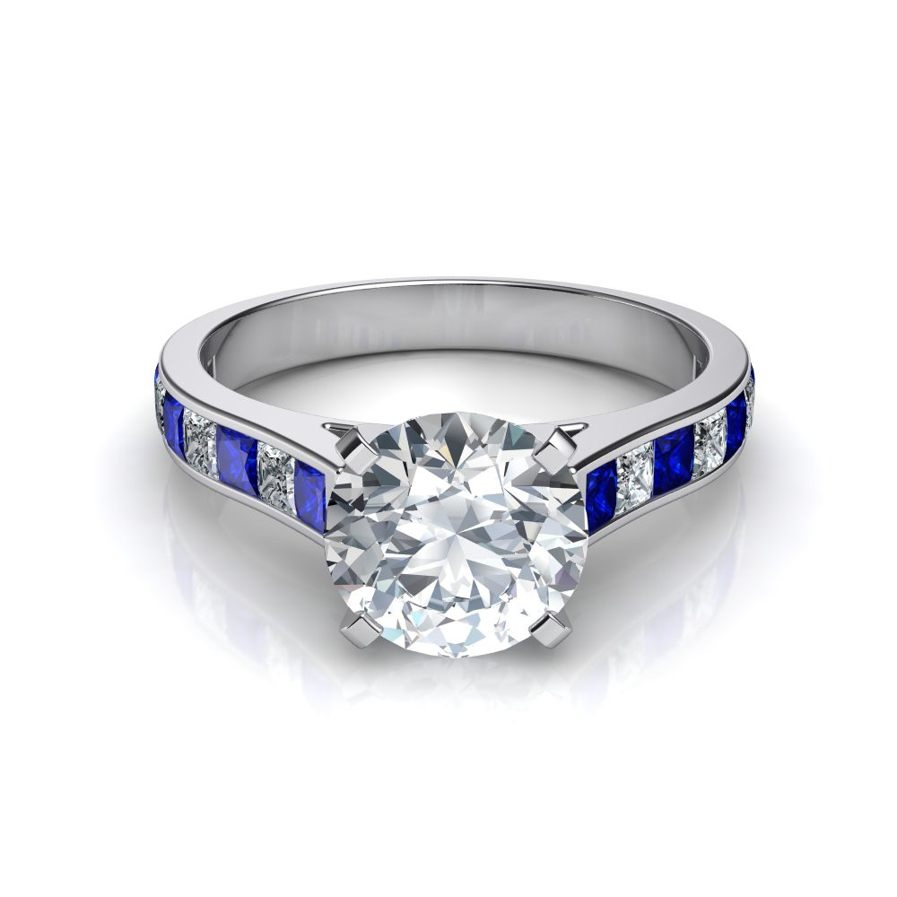 Sapphire Wedding Ring
 Princess Cut Blue Sapphire Engagement Ring