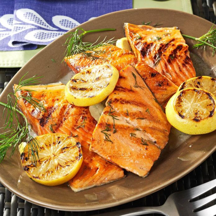Sauces For Salmon Fillets
 Lemony Grilled Salmon Fillets with Dill Sauce Recipe
