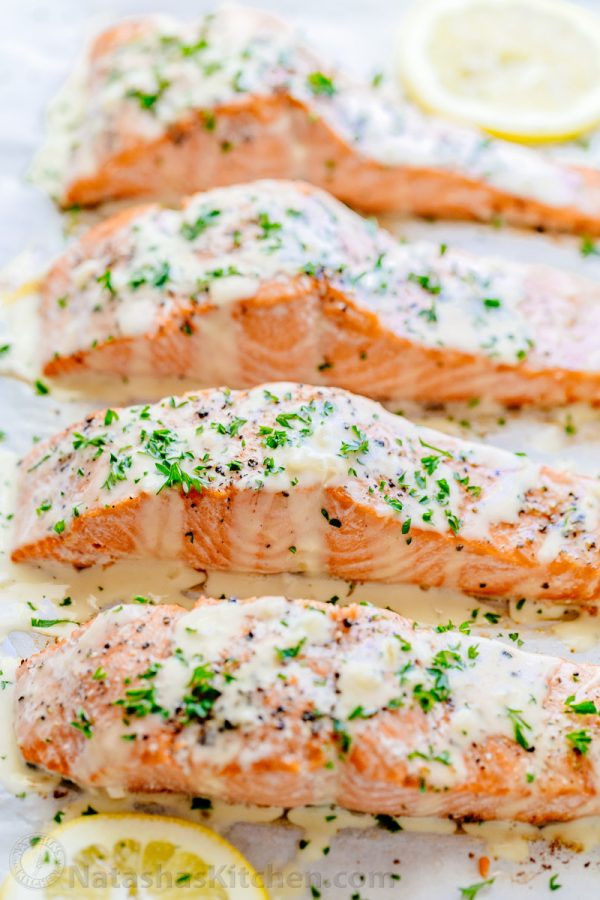 Sauces For Salmon Fillets
 Oven Baked Salmon with Lemon Cream Sauce