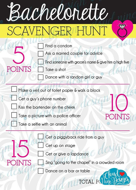 Scavenger Hunt Bachelorette Party Ideas
 Bachelorette Scavenger Hunt Party Game Instant Download