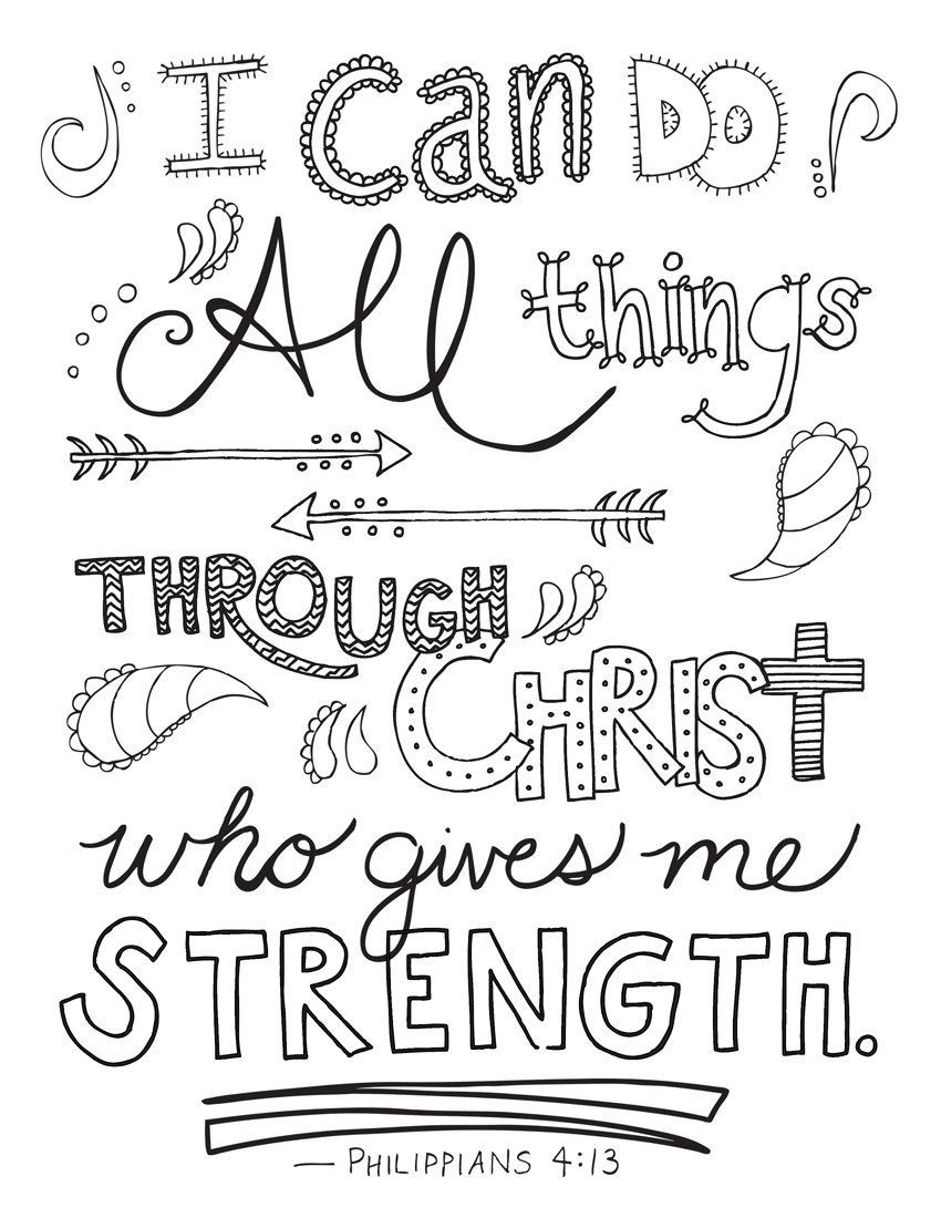 Scripture Coloring Pages For Kids
 Bible Verse Coloring Page Philippians 4 13 by