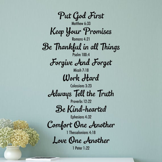 Scripture Quotes About Family
 Wall Quote Decal Bible Family Rules Religious Bible Verse