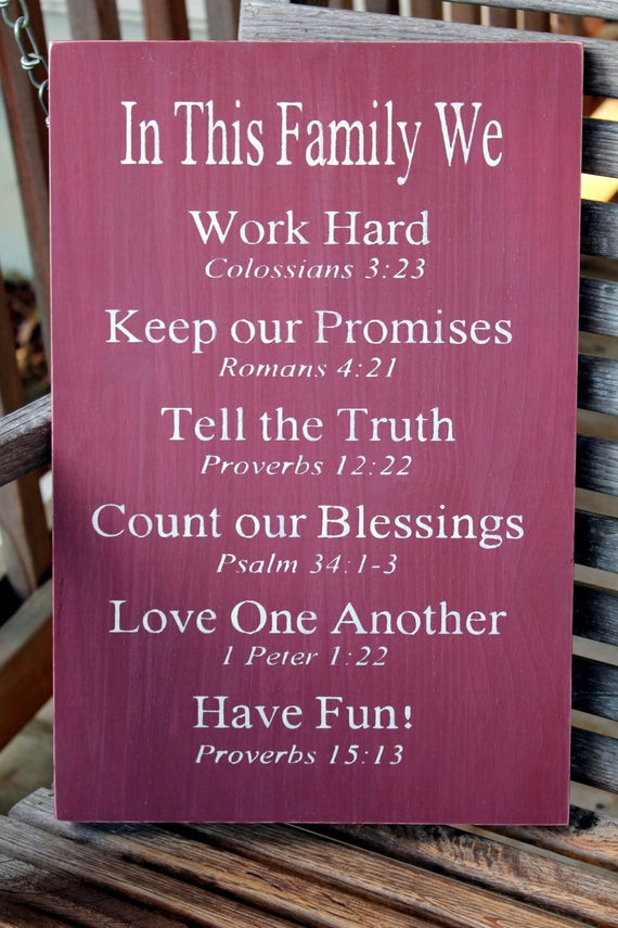 Scripture Quotes About Family
 Christian Family Rules Sign Bible Verses Housewarming Gift