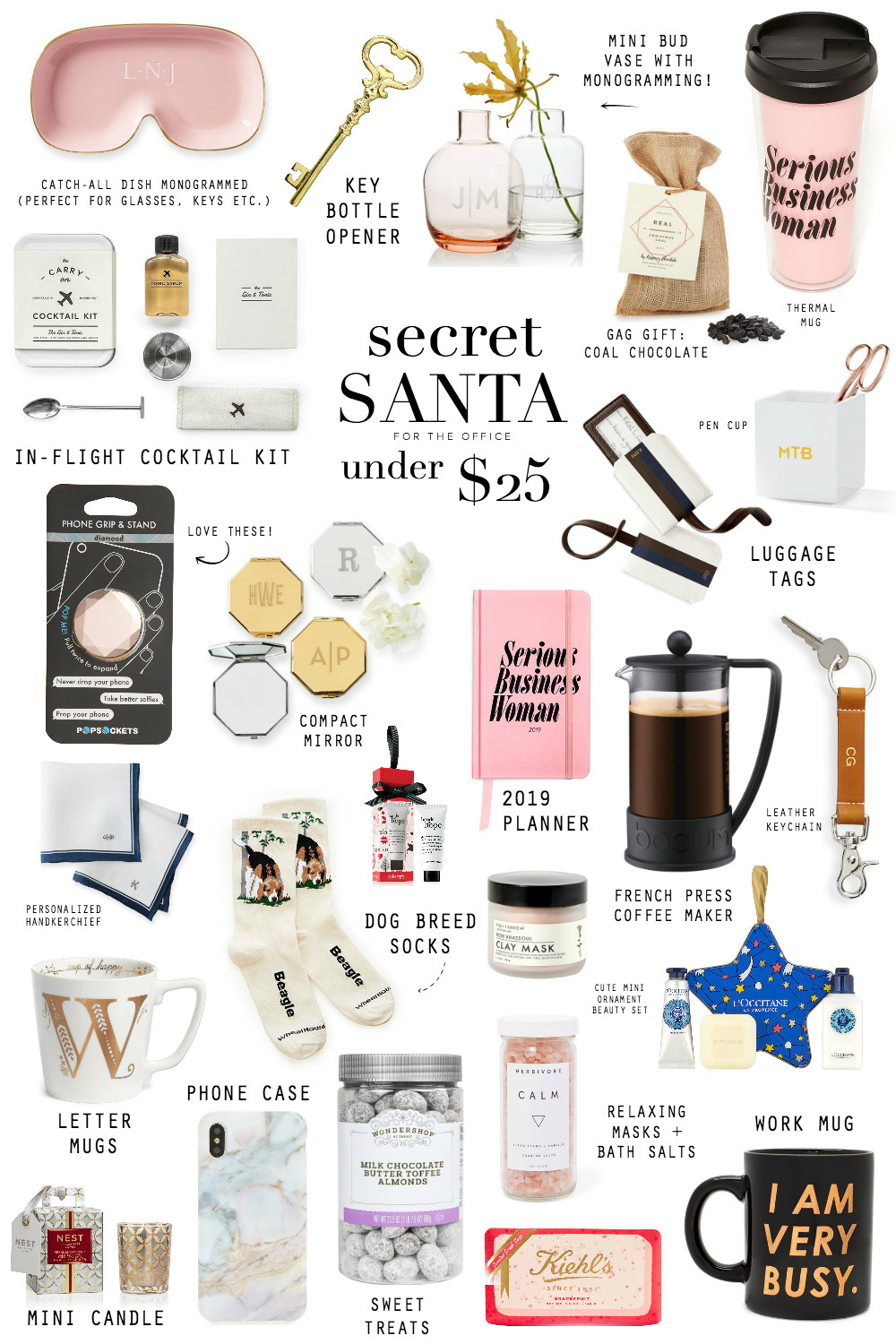 Secret Santa Gift Ideas For Girls
 GIFT GUIDE SECRET SANTA UNDER $25 STEPHANIE STERJOVSKI