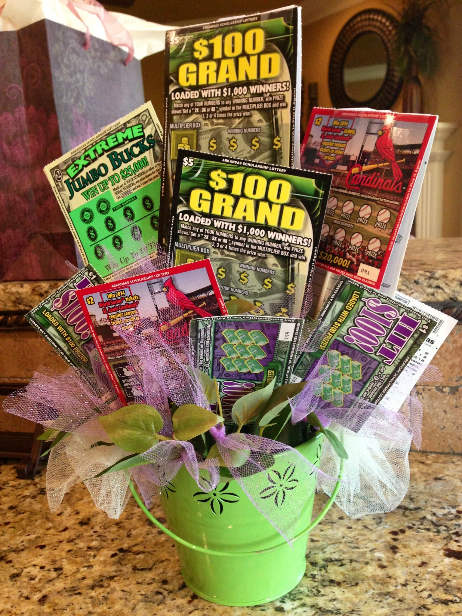 Senior Birthday Party Ideas
 For the Senior Citizen who hates flowers but LOVES lottery