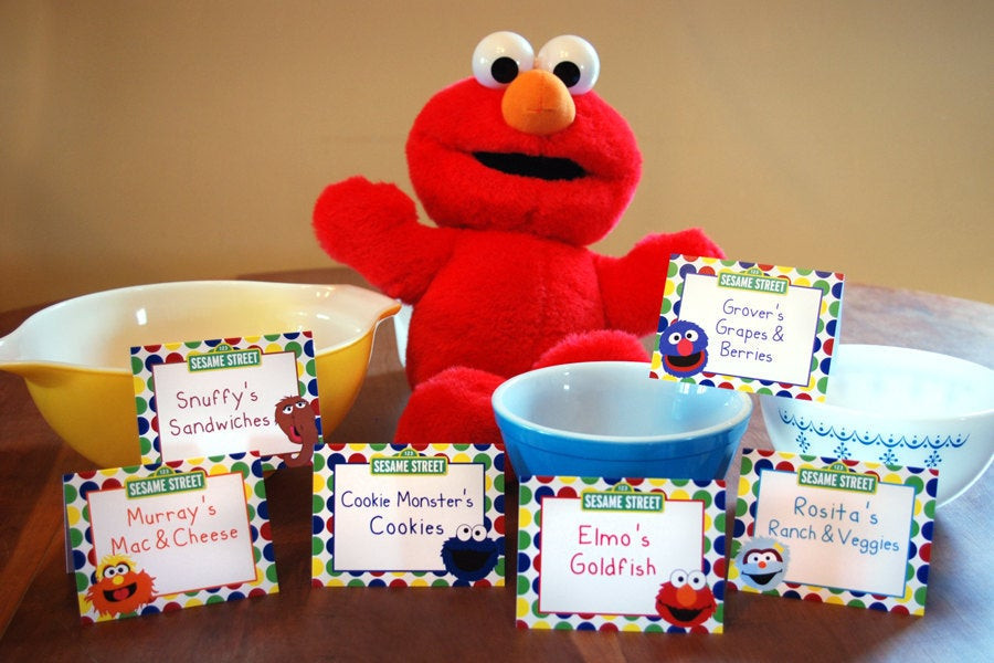 Sesame Street Party Food Ideas
 Sesame Street Food Label Tents Set of 4 Birthday Party
