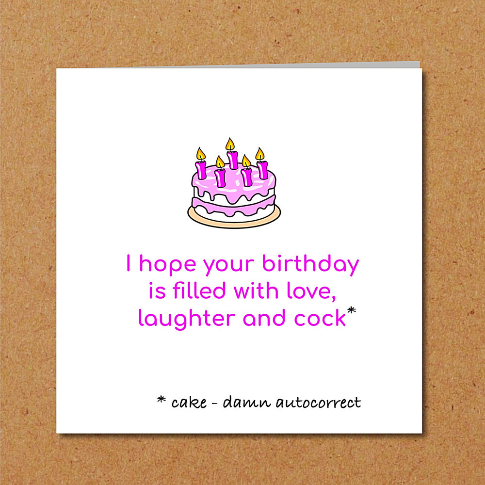 Sexy Birthday Wishes
 BIRTHDAY CAKE card funny humorous girl female friend rude