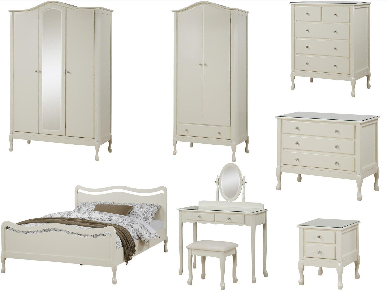 Shabby Chic Bedroom Furniture Sets
 New Shabby Chic Ivory Bedroom Furniture Wardrobe