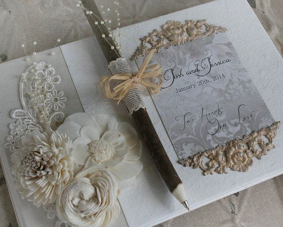 Shabby Chic Wedding Guest Book Ideas
 VINTAGE DREAMS shabby chic wedding guest by