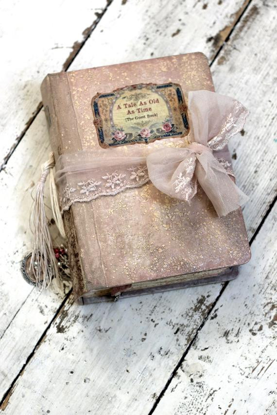 Shabby Chic Wedding Guest Book Ideas
 Fairytale wedding guest book Blush pink photo album shabby