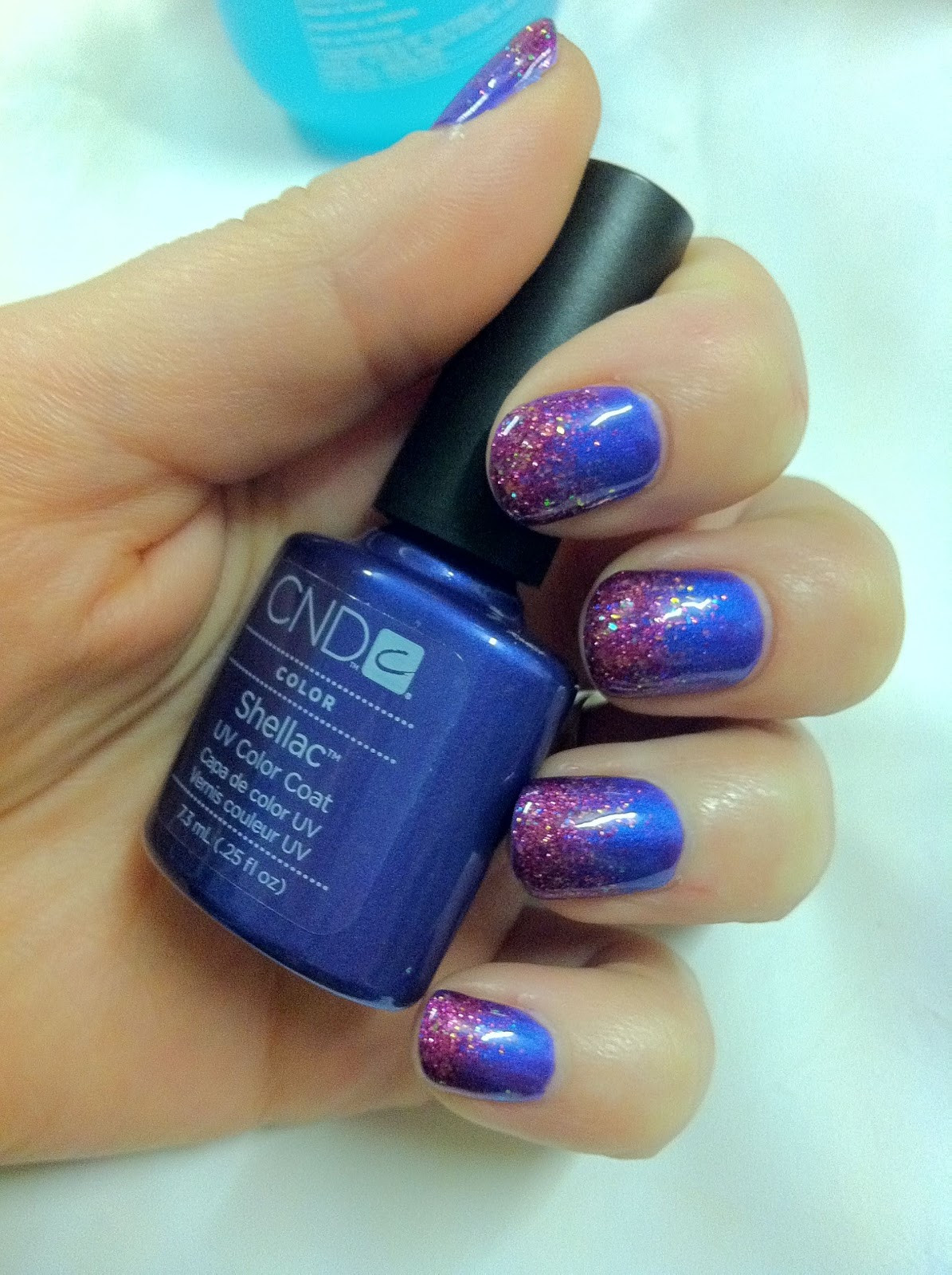 Shellac Glitter Nails
 Brush up and Polish up CND Shellac Nail Art Purple