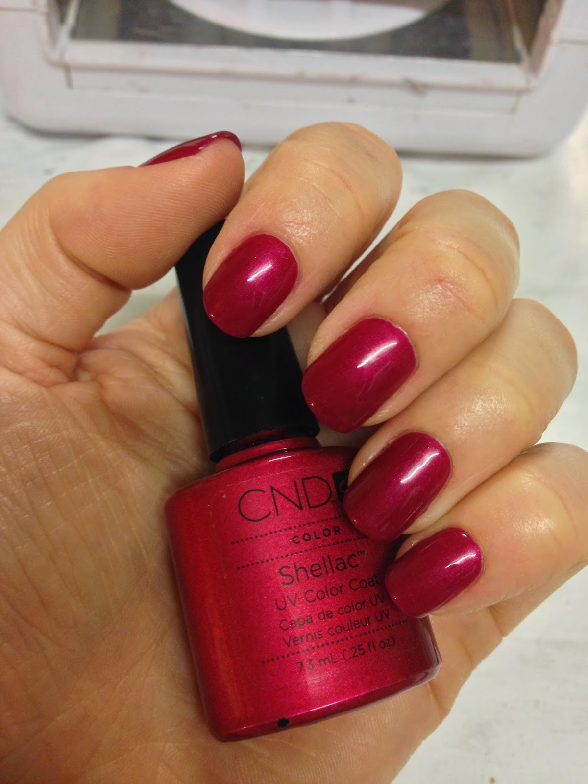 Shellac Nail Colors
 Brush up and Polish up CND Shellac Red Baroness