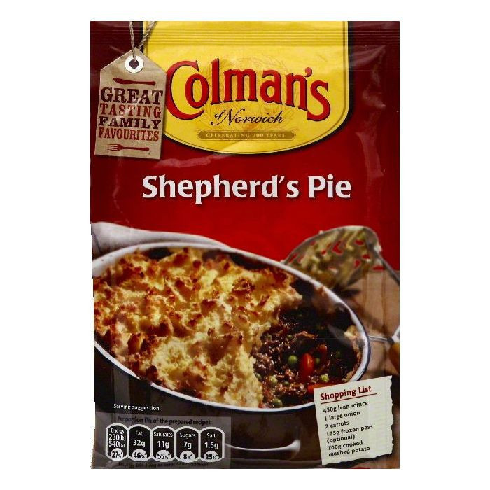 Shepherd'S Pie Lamb
 Colmans Recipe Mix Shepherd s Pie