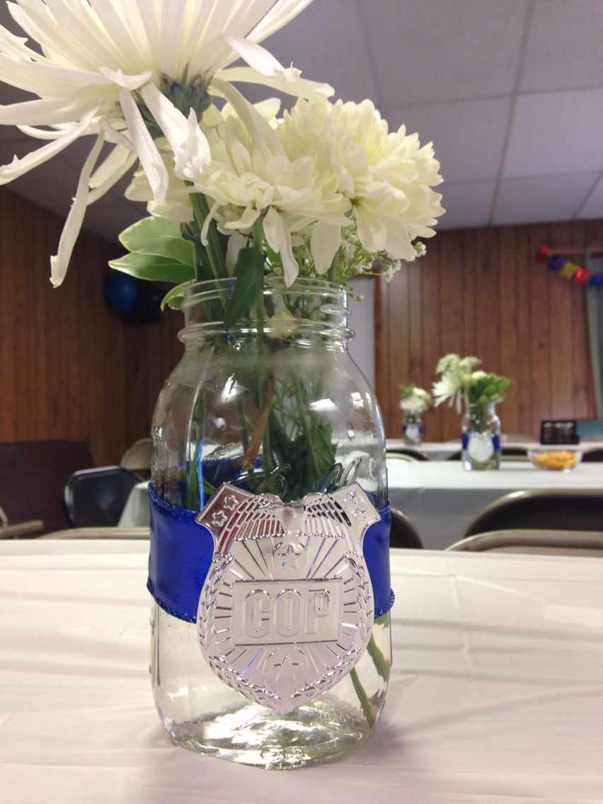 Sheriff Academy Graduation Party Ideas
 Police academy graduation mason jars