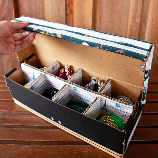 Shoe Box Organizer DIY
 How to make a jewelry organizer from a shoe box via