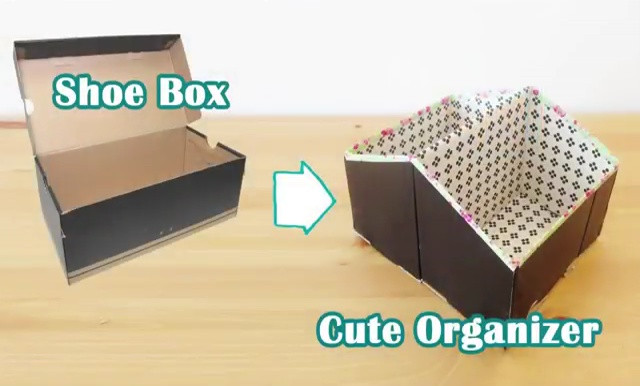 Shoe Box Organizer DIY
 DIY Storage ideas Recycled Shoe box Organizer Craft