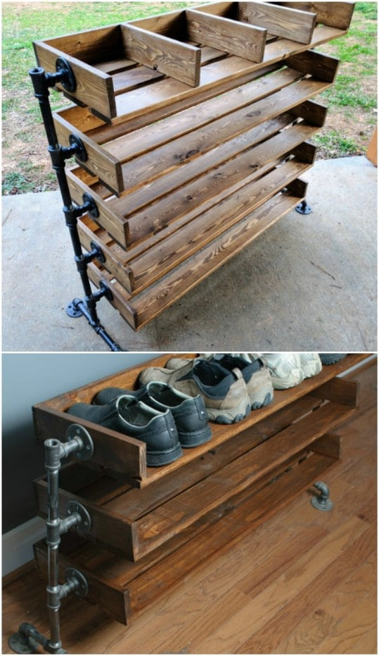 Shoe Rack DIY Wood
 20 Outrageously Simple DIY Shoe Racks And Organizers You