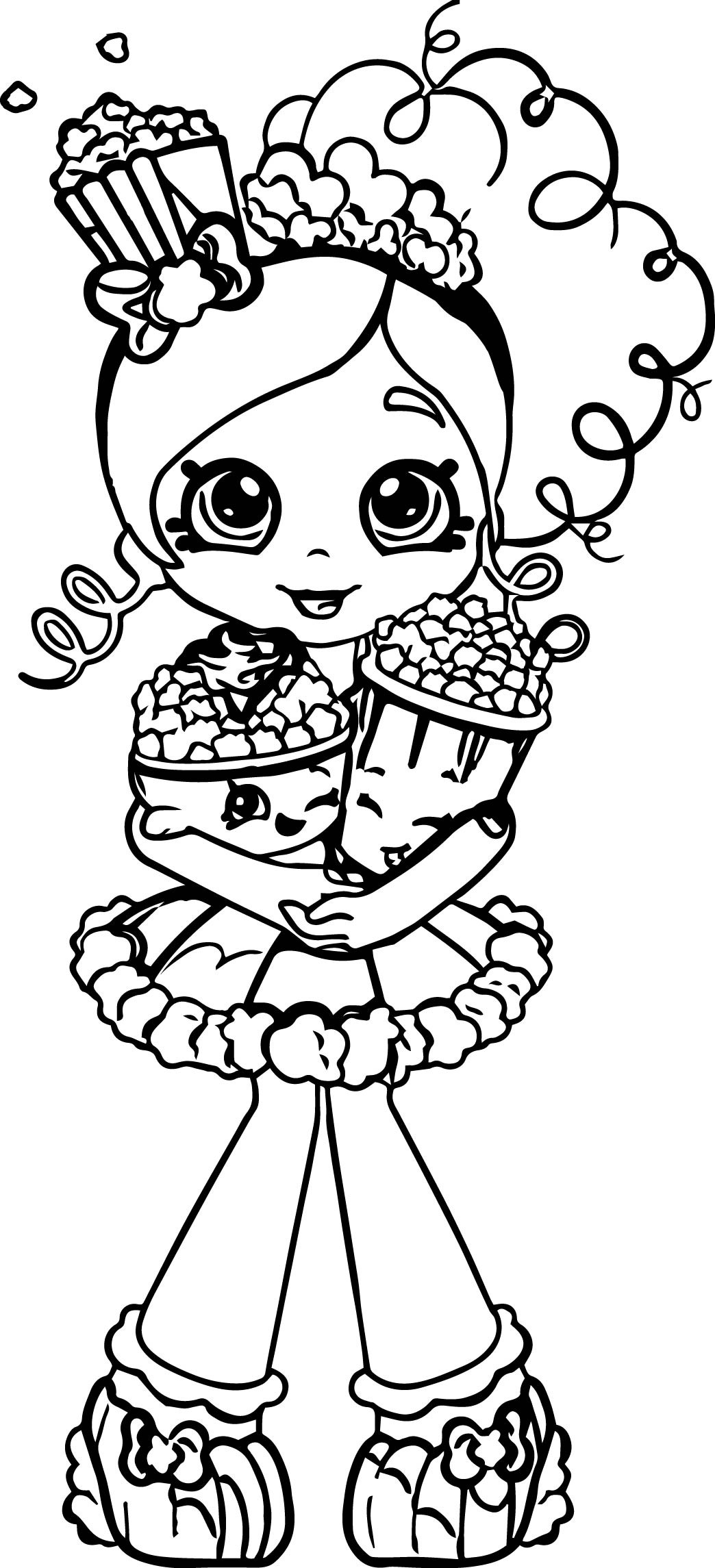 Shopkins Girls Coloring Pages
 Popcorn Shopkins Girl Coloring Page