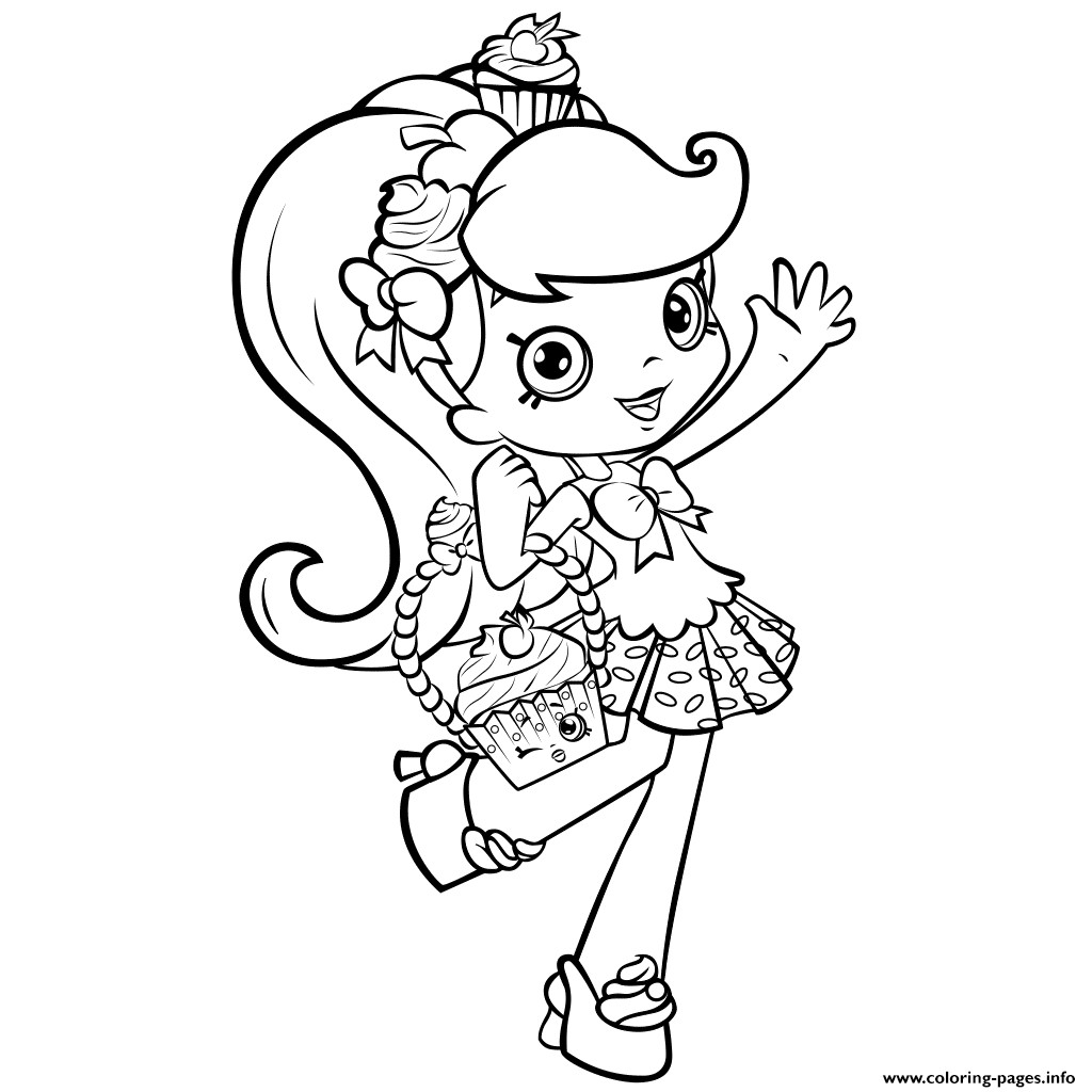 Shopkins Girls Coloring Pages
 Print shopkins girl shoppie say hi coloring pages