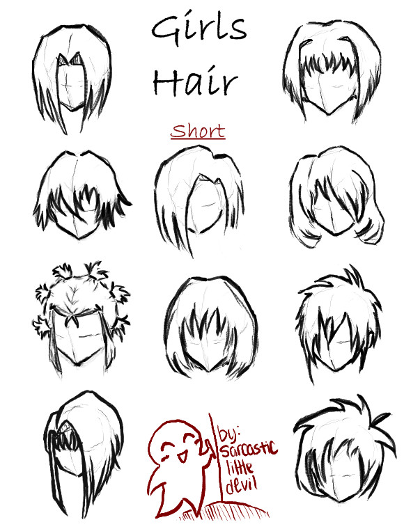 Short Anime Girl Hairstyles
 Hair styles for girls short by SarcasticLittleDevil on