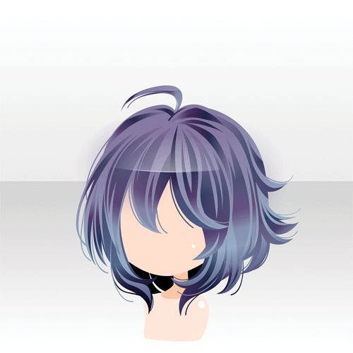 Short Hairstyles Anime
 Anime hair purple and blue
