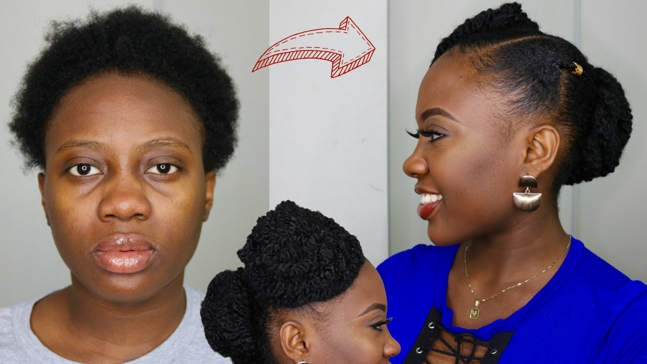 Short Natural Hairstyles Youtube
 EASY Natural Protective Hairstyle