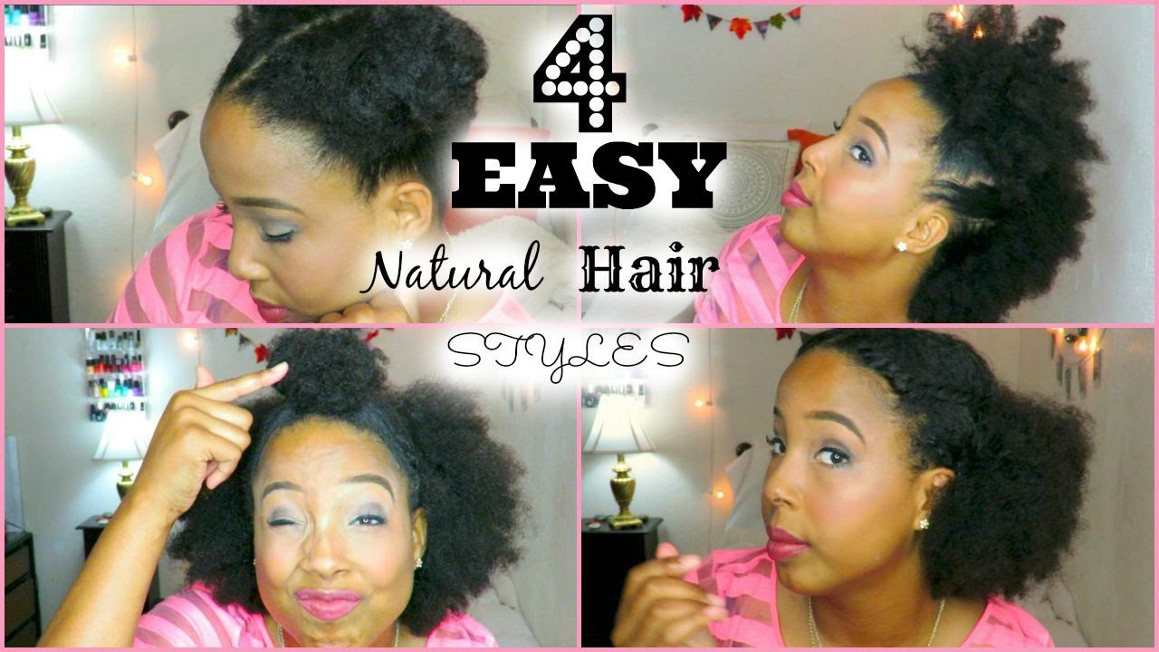 Short Natural Hairstyles Youtube
 Four Easy Quick HairStyles for Short Medium Natural Hair