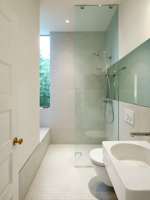 Shower For Small Bathroom
 White Ceramic Tile Ideas Remodel and Decor