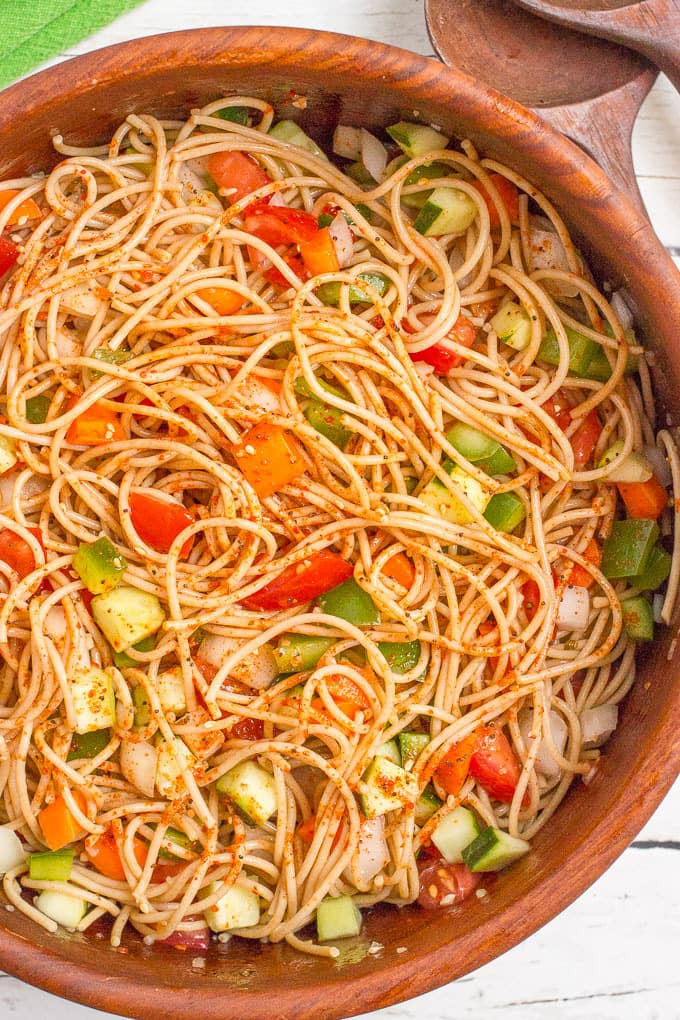 Shrimp Pasta Salad Italian Dressing
 Classic spaghetti salad Family Food on the Table