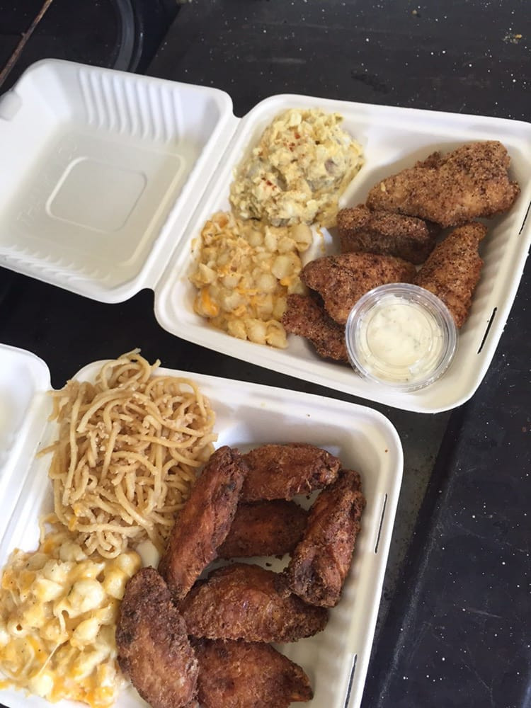 Side Dishes Fried Catfish
 Fried chicken & Catfish dinners with your choice of our