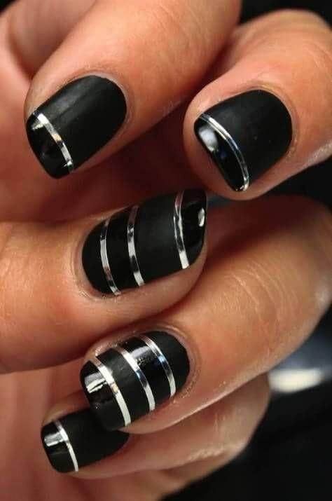 Silver And Black Nail Designs
 50 Dramatic Black Acrylic Nail Designs to Keep Your Style