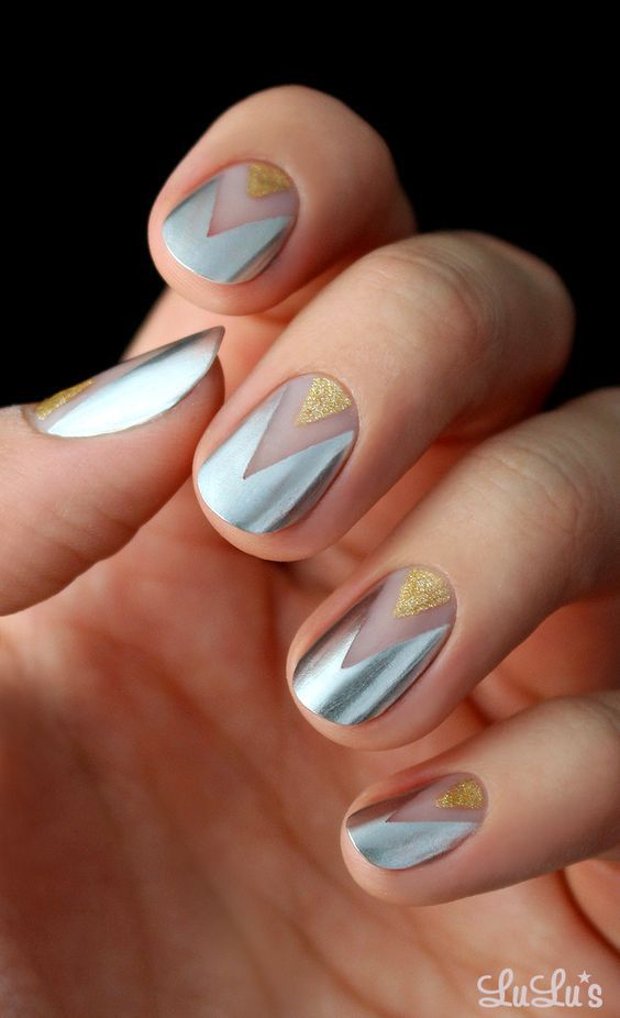 Silver And Gold Nail Designs
 Beautiful Metallic Nail Designs You Can Try To Copy