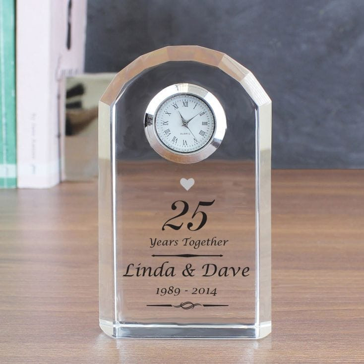 Silver Anniversary Gift Ideas
 Personalised Silver Wedding Anniversary Clock