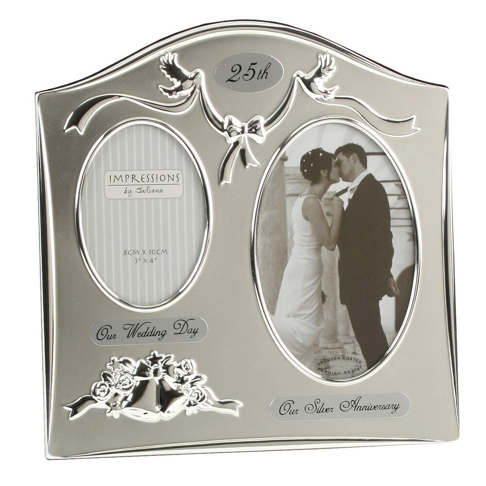 Silver Anniversary Gift Ideas
 25th Silver Wedding Anniversary Silver Plated Double