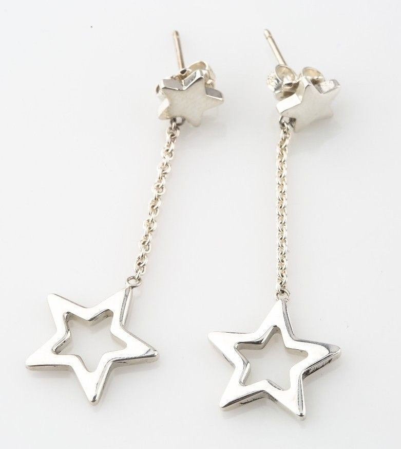 Silver Drop Earrings
 Tiffany & Co Sterling Silver Star Drop Earrings w
