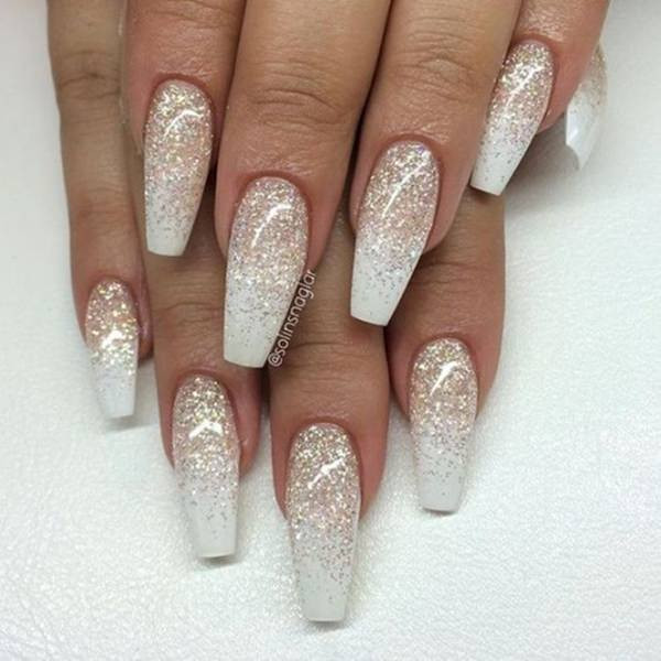 Silver Glitter Coffin Nails
 73 Coffin Nails To Die For Style Easily