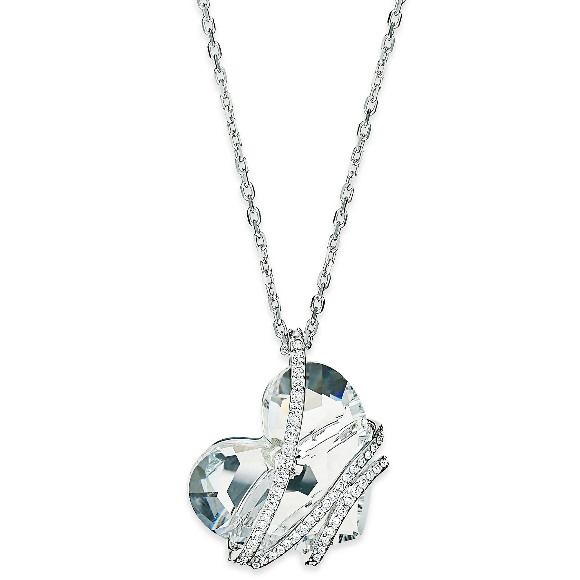 Silver Pendant Necklace
 Swarovski Silver tone Crystal Heart Pendant Necklace in