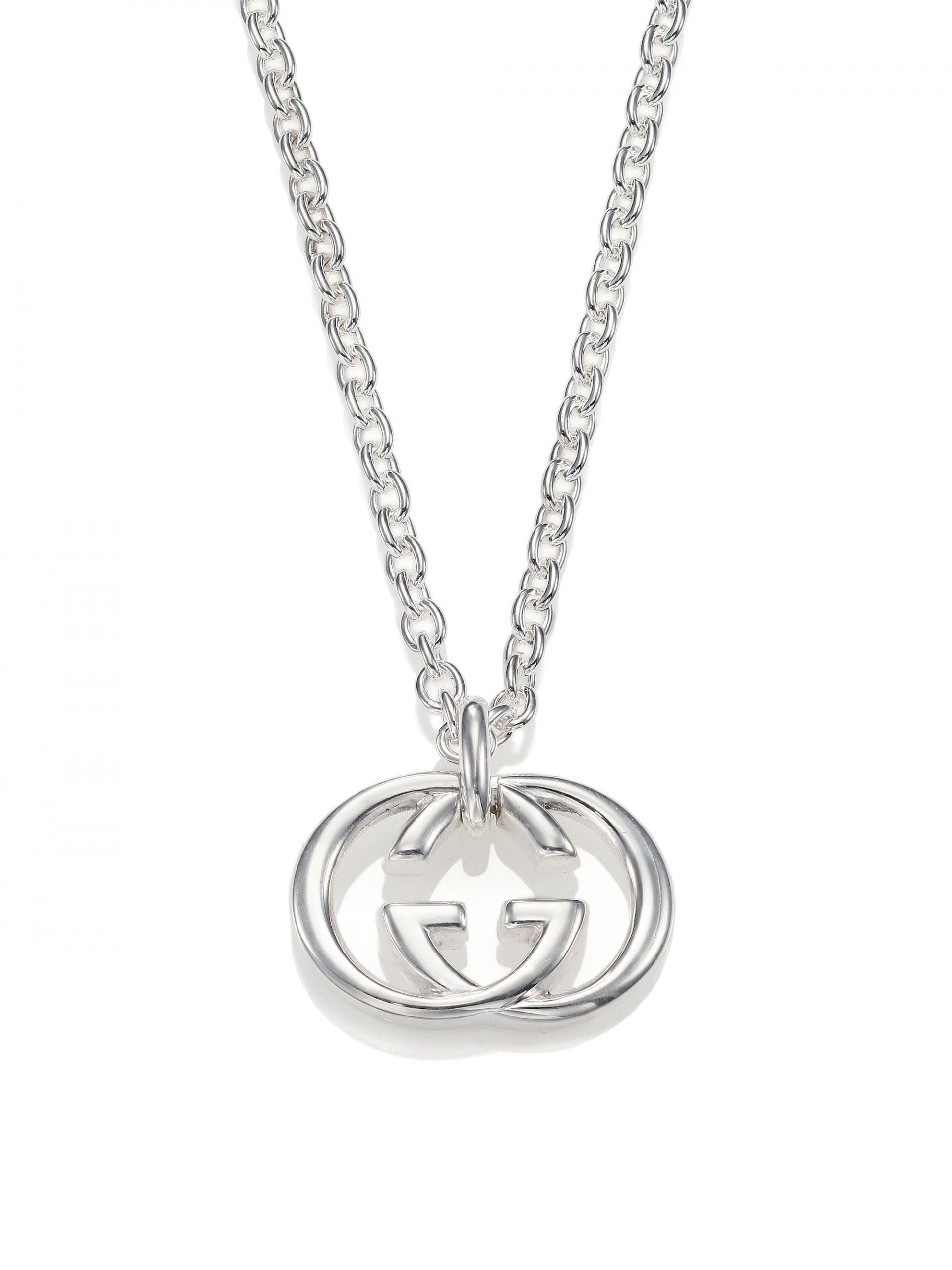 Silver Pendant Necklace
 Lyst Gucci Gg Silver Pendant Necklace in Metallic for Men