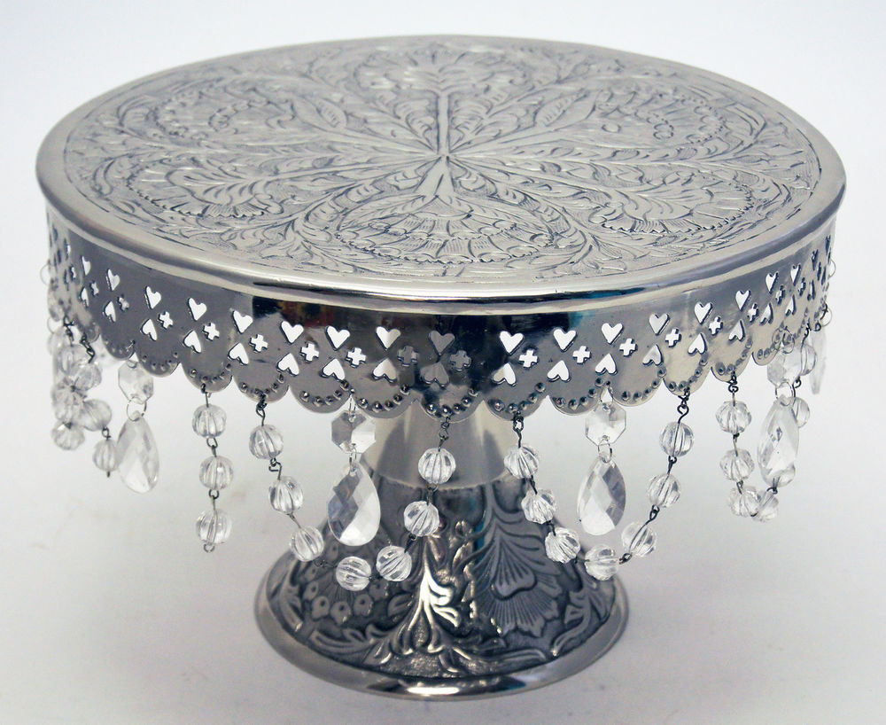 Silver Wedding Cake Stand
 Wedding Silver Cake Stand Round Pedestal14" with Beautiful