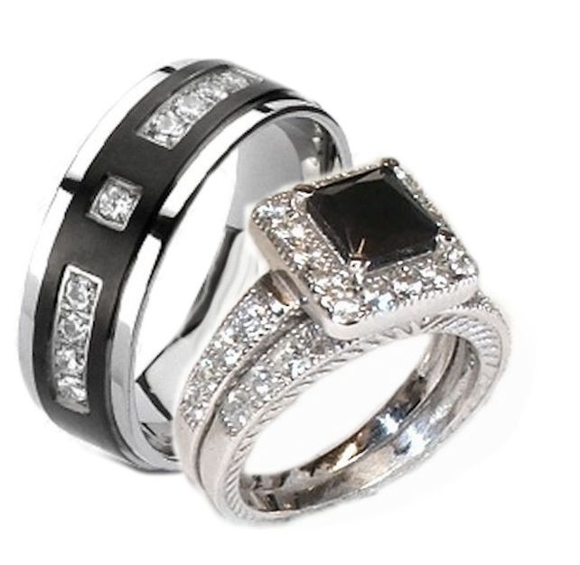 Silver Wedding Ring Sets For Him And Her
 Silver Wedding Ring Sets For His And Her