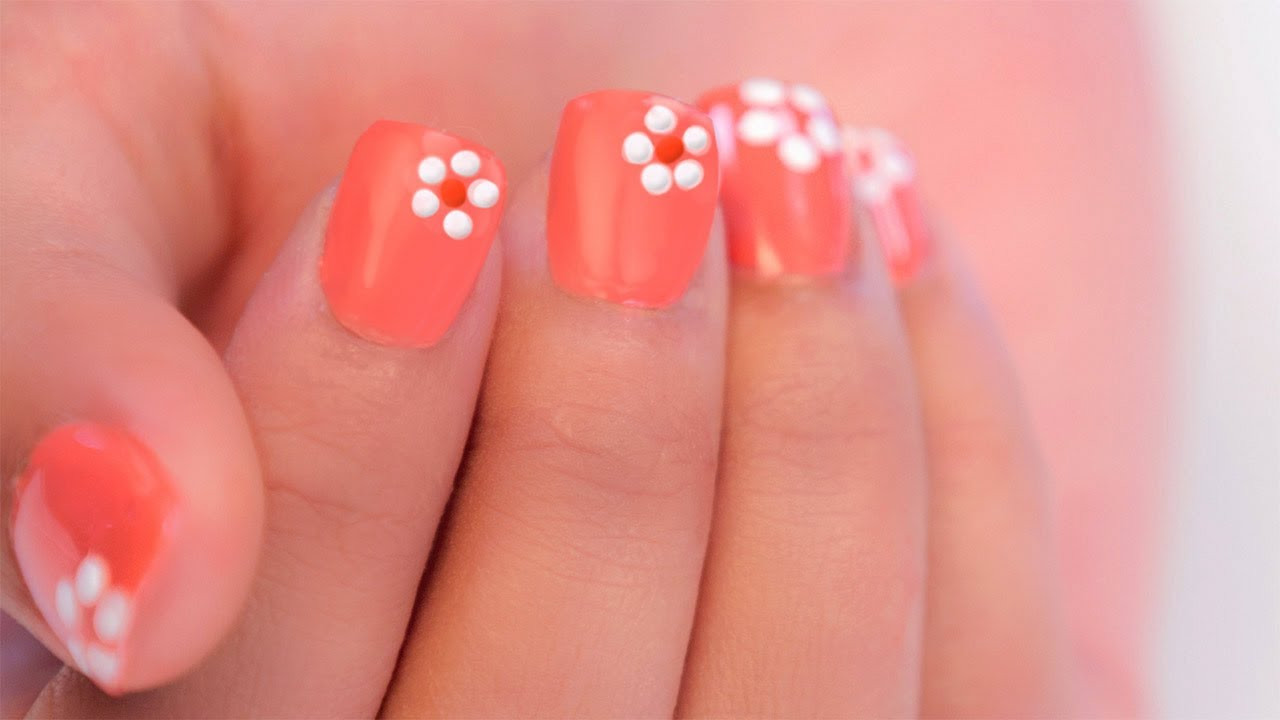 Simple And Easy Nail Designs
 EASY FLOWER NAIL ART FOR BEGINNERS