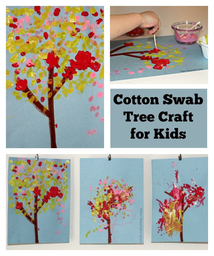 Simple Art Projects For Preschool
 Cotton Swab Tree Craft for Kids