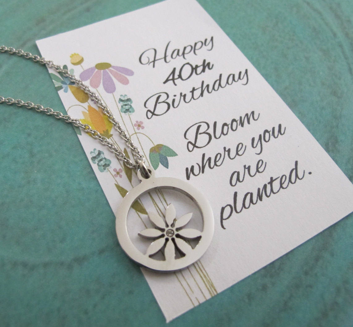 Simple Birthday Gifts For Her
 Happy 40th Birthday t for her Daisy flower Necklace