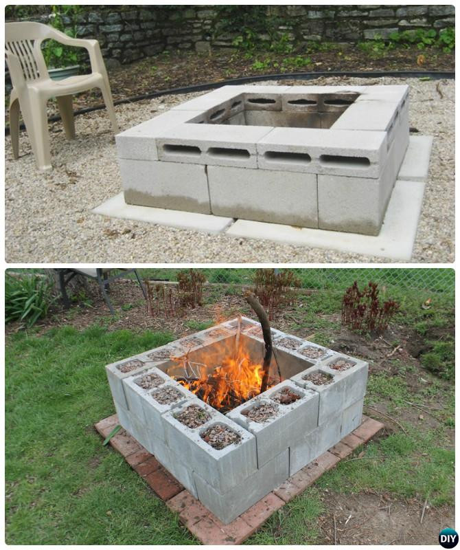 Simple Cinder Block Fire Pit
 DIY Cinder Block Garden Projects Instructions